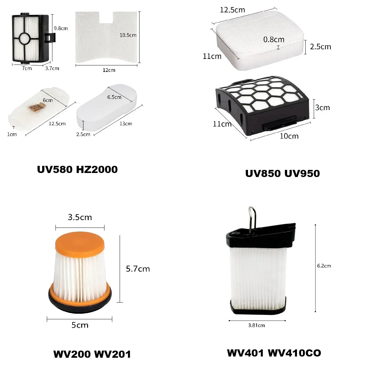 Vacuum Cleaner Foam & HEPA Filters - Replacement Filters for Shark NV350, NV600, NV650 & More