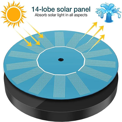Floating Solar Fountain Pump for Bird Bath – 13/16/18cm Solar Panel Water Feature for Garden Pond Outdoor Decor
