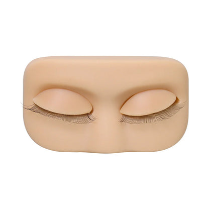 GLAMLASH Mini Lash Practice Head – Flat Model for Eyelash Extension Training with Removable Replacement Eyelids