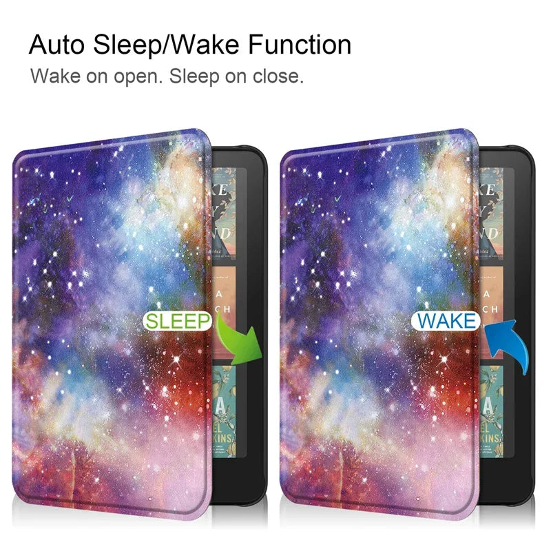 Leather Auto Sleep Case for Kindle Colorsoft Signature Edition (1st Gen, 7") & Paperwhite 12th Gen Protective Cover Funda