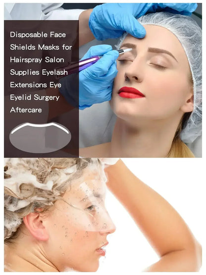 Barbershop 50PCS Disposable Face Shields — Makeup & Shower Visors for Hairspray, Salon Supplies & Hairdressing Tools