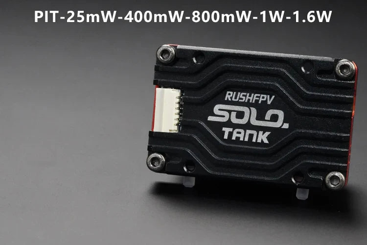 RUSHFPV RUSH TANK SOLO 5.8G VTX Video Transmitter – 48CH 1.6W High Power CNC Shell with Built-in Microphone for RC FPV Racing Drone