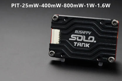 RUSHFPV RUSH TANK SOLO 5.8G VTX Video Transmitter – 48CH 1.6W High Power CNC Shell with Built-in Microphone for RC FPV Racing Drone