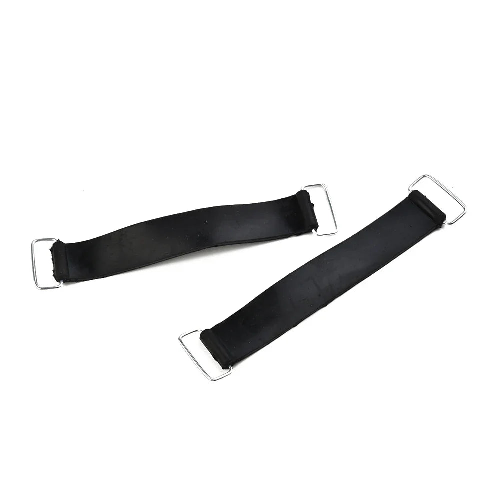 2pcs Motorcycle Rubber Battery Strap Holders — 18-23cm Belt for Honda, Scooters, Tricycles & All Motorcycles