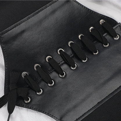 Women’s Leather Corset Waist Belt Shapewear – High Waist Slimming Cummerbund Strap Bustier Body Shaping Fashion Accessories