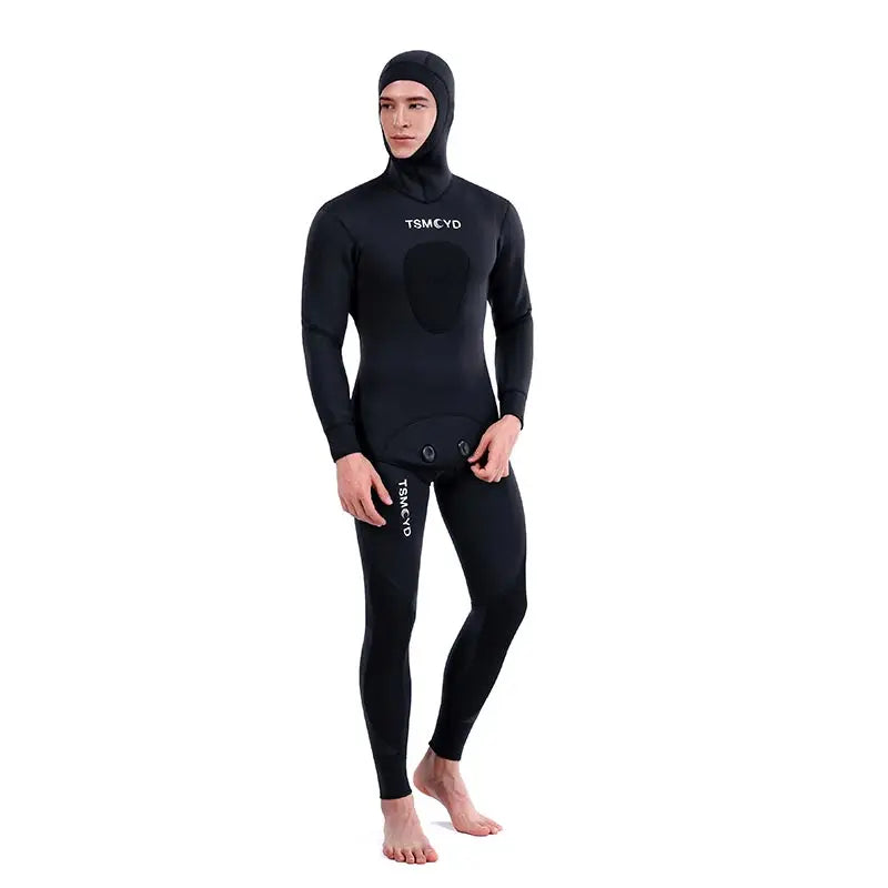 2024 Neoprene Scuba Diving Wetsuit – 1.5/3MM Winter Warm Hooded Suit with Front Zipper for Men, Surfing, Snorkeling & Spearfishing