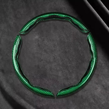 2/3PCS Universal Car Steering Wheel Cover — Laser Carbon Fiber, Silicone & 1K Microfiber Leather, Non-Slip PVC Booster