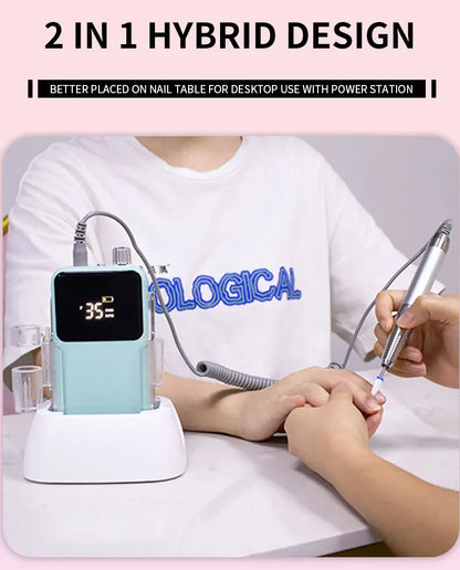 New 85W Electric Nail File – Cordless Professional Brushless Nail Drill Machine with 35000 RPM