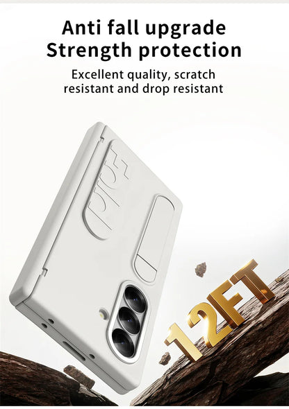 Vertical Wristband Card Slot Kickstand Case for Samsung Galaxy Z Fold 4-7 – Invisible Wrist Stand Protective Cover