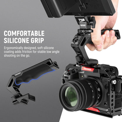 NEEWER Top Handle and NATO Rail Kit – Comfort Silicone Grip with Quick Release NATO Clamp for DSLR Camera Cage and Video Rig