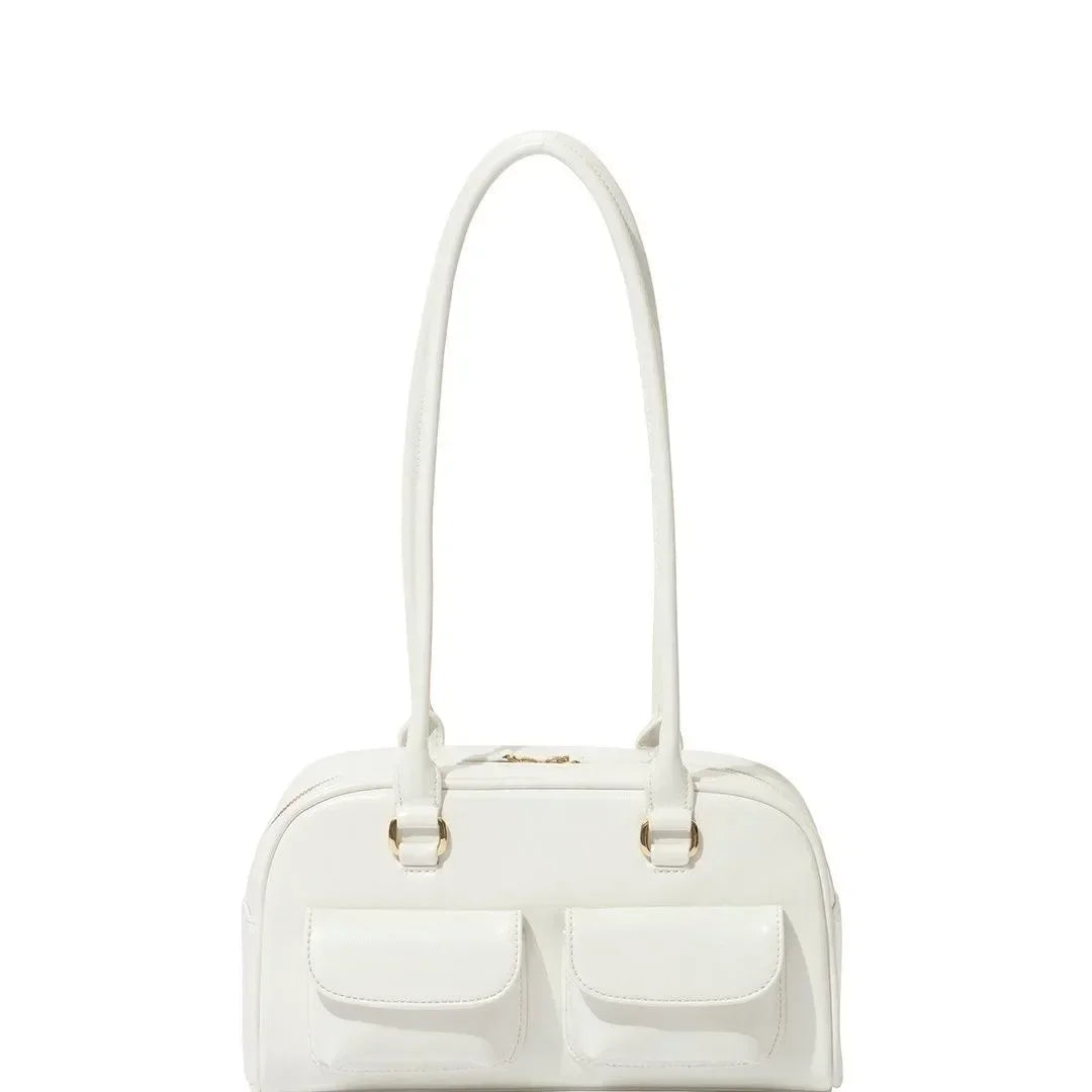 Korean Xu Yunzhen Sane Style Bowling Bag — Oil Boston Tote Underarm Bag for Women