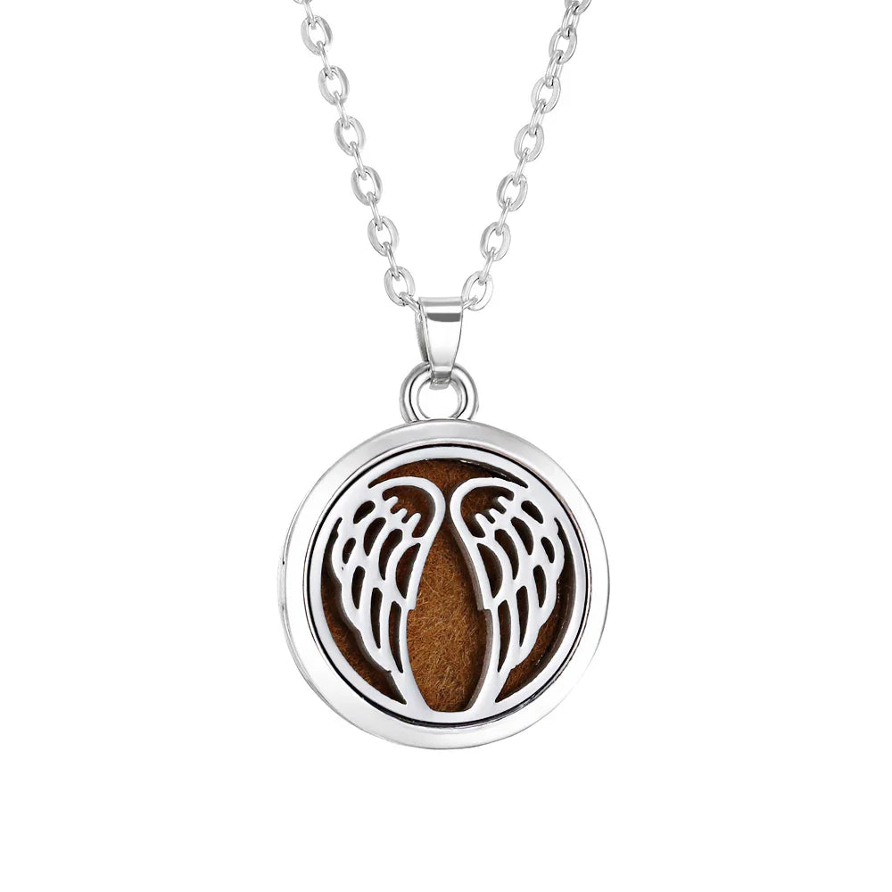 Tree of Life Aromatherapy Necklace – Stainless Steel Essential Oil Diffuser Locket Pendant