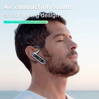 New Sport Bluetooth 5.3 Bone Conduction Headphones – Wireless Open-Ear Headset with Noise Reduction Mic for Running