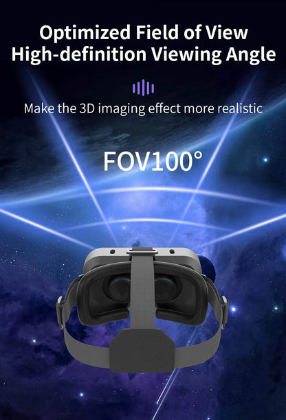 Shinecon 3D VR Headset – Virtual Reality Glasses with Helmet Lenses for Smartphones