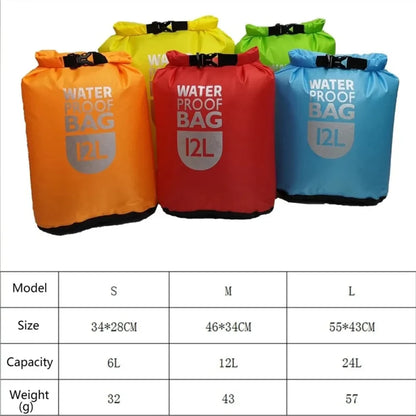 6L/12L Outdoor Dry Bag – Waterproof Sack for Fishing, Boating, Rafting, Kayaking, Floating Accessories