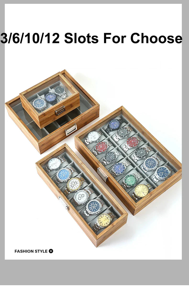 WellZone 2024 Bamboo Watch Box — Eco-Friendly Chinese Style Fashionable Watch Storage Case