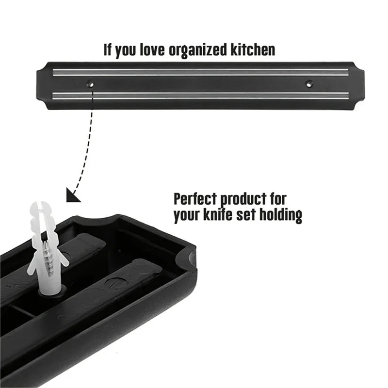 Versatile Magnetic Wall-Mounted Knife Holder and Storage Rack for Kitchen and Warehouse Tools