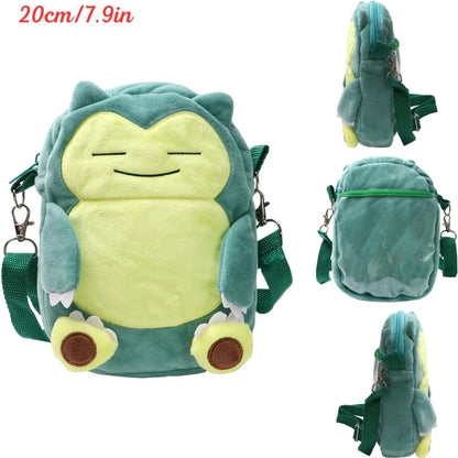 New Pokémon Plush Bag — Pikachu, Mimikyu, Gengar, Lucario, Rowlet, Eevee, Snorlax Soft Stuffed Toy Shoulder Backpack