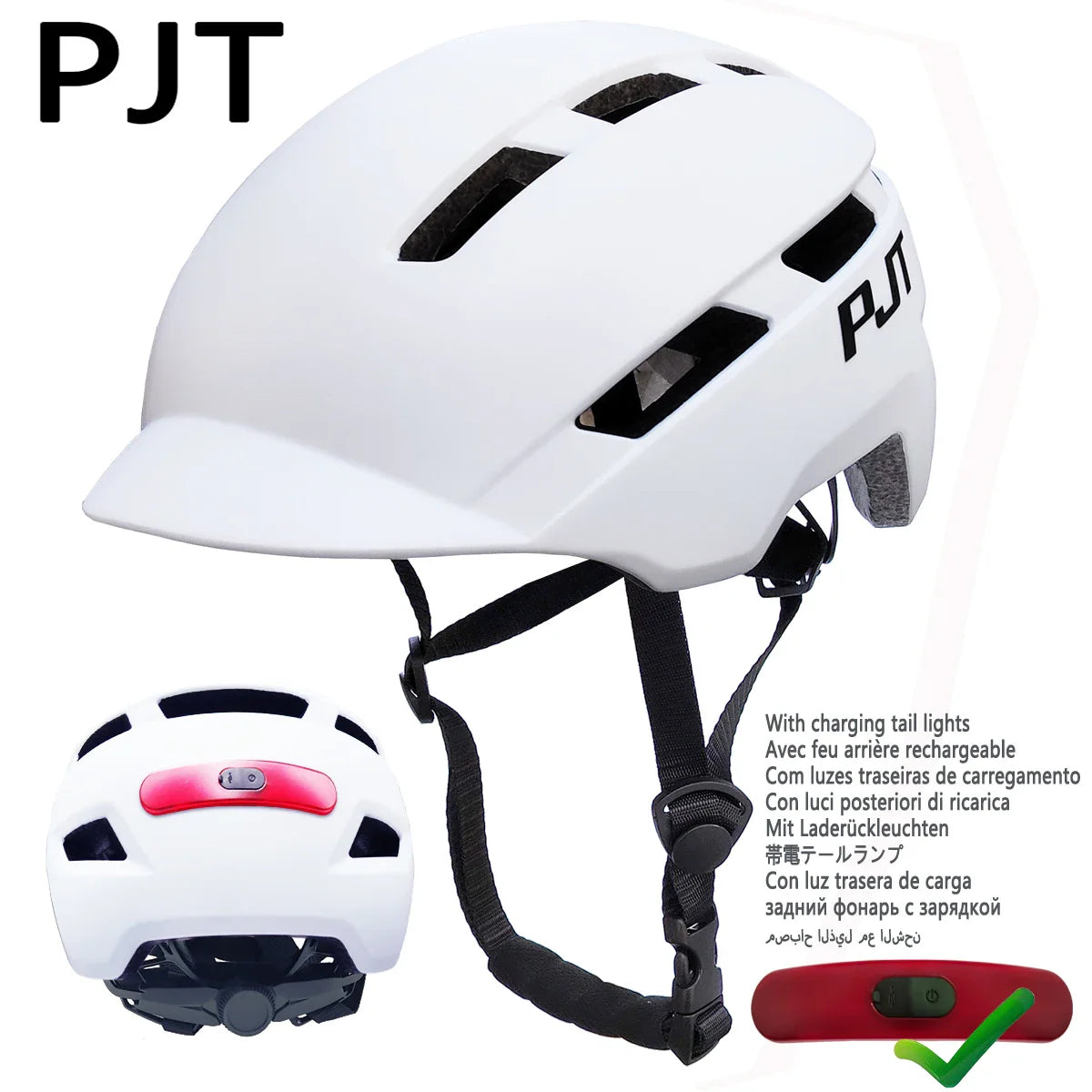 USB Rechargeable Cycling Helmet with Built-in Taillight – In-Mold MTB Mountain & Road Bike Safety Helmet for Sports Riding