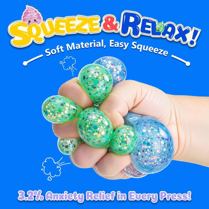 Novelty Squishy Poo Stress Ball – Glitter Fidget Toy for Kids & Adults, Funny Prank Gift