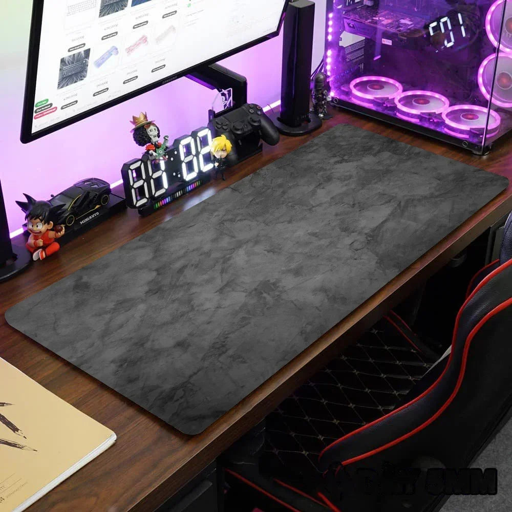 900x400mm XXL Large Desk Mouse Pad – Grey Gaming Keyboard Mat with Overlock Edge, Anti-Slip Computer Desk Mat Accessories