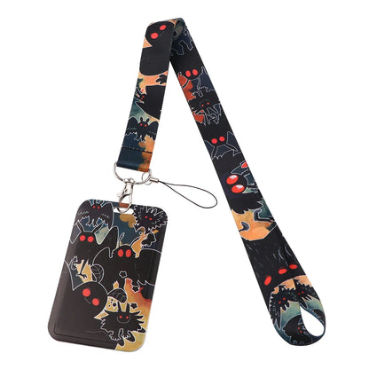 Black Crow Punk Skull Lanyard – Credential Holder Neck Strap for Keys, ID Cards & Phone Accessories, Halloween Gift