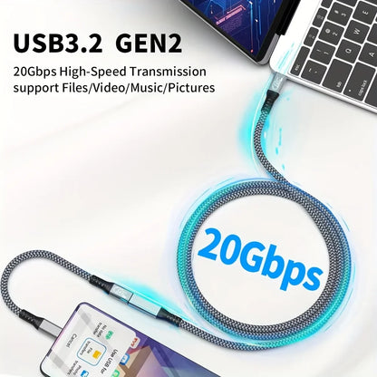 10ft USB-C Extension Cable – 240W Fast Charging, 20Gbps Data Transfer, 4K Video Compatible with USB-C 3.2 Devices