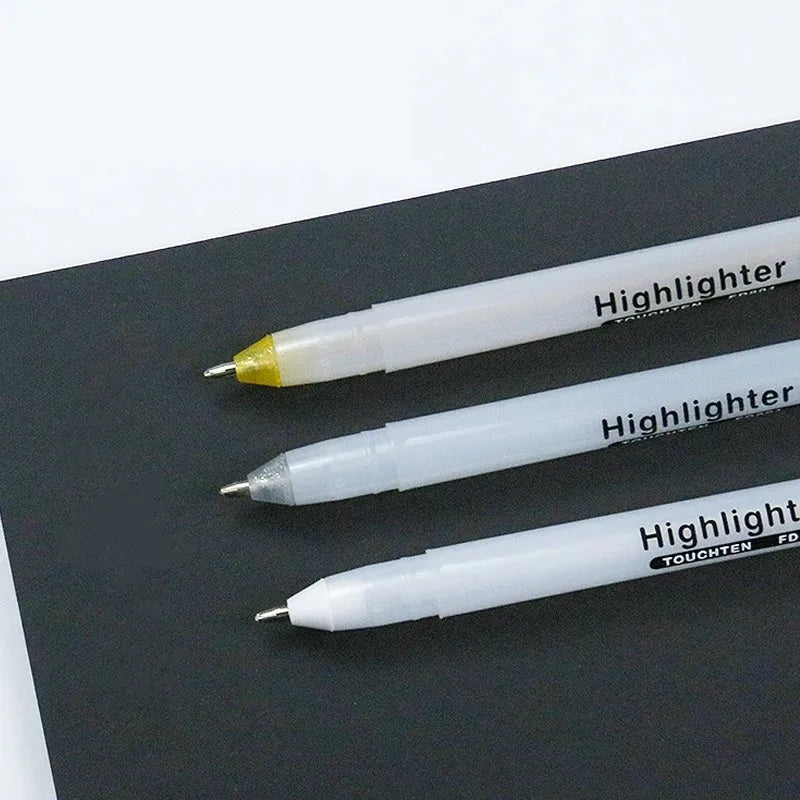 12pcs Set 0.8mm Metallic Paint Markers – Permanent Gold, Silver & White Pens for Graffiti, Writing & Drawing