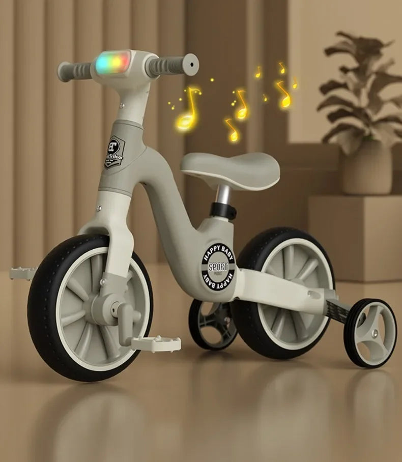 2-in-1 Children’s Balance Bike – Three-Wheeled Multifunctional Pedal Walker with Music & Lights, Indoor and Outdoor Baby Toy