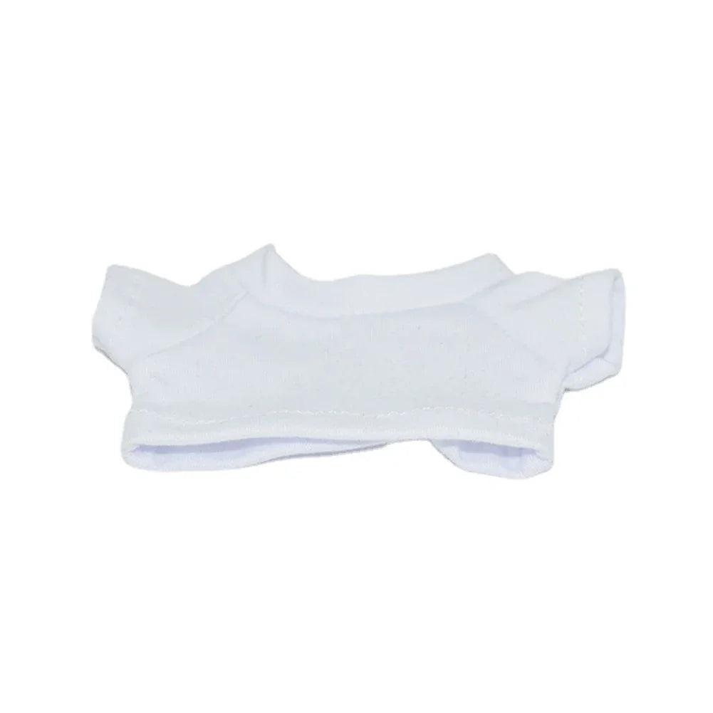 Labubu Idol Doll Clothes Set – T-Shirt & Denim Shorts Outfit for 17cm Labubu & 10cm Cotoon Dolls, Doll Accessories