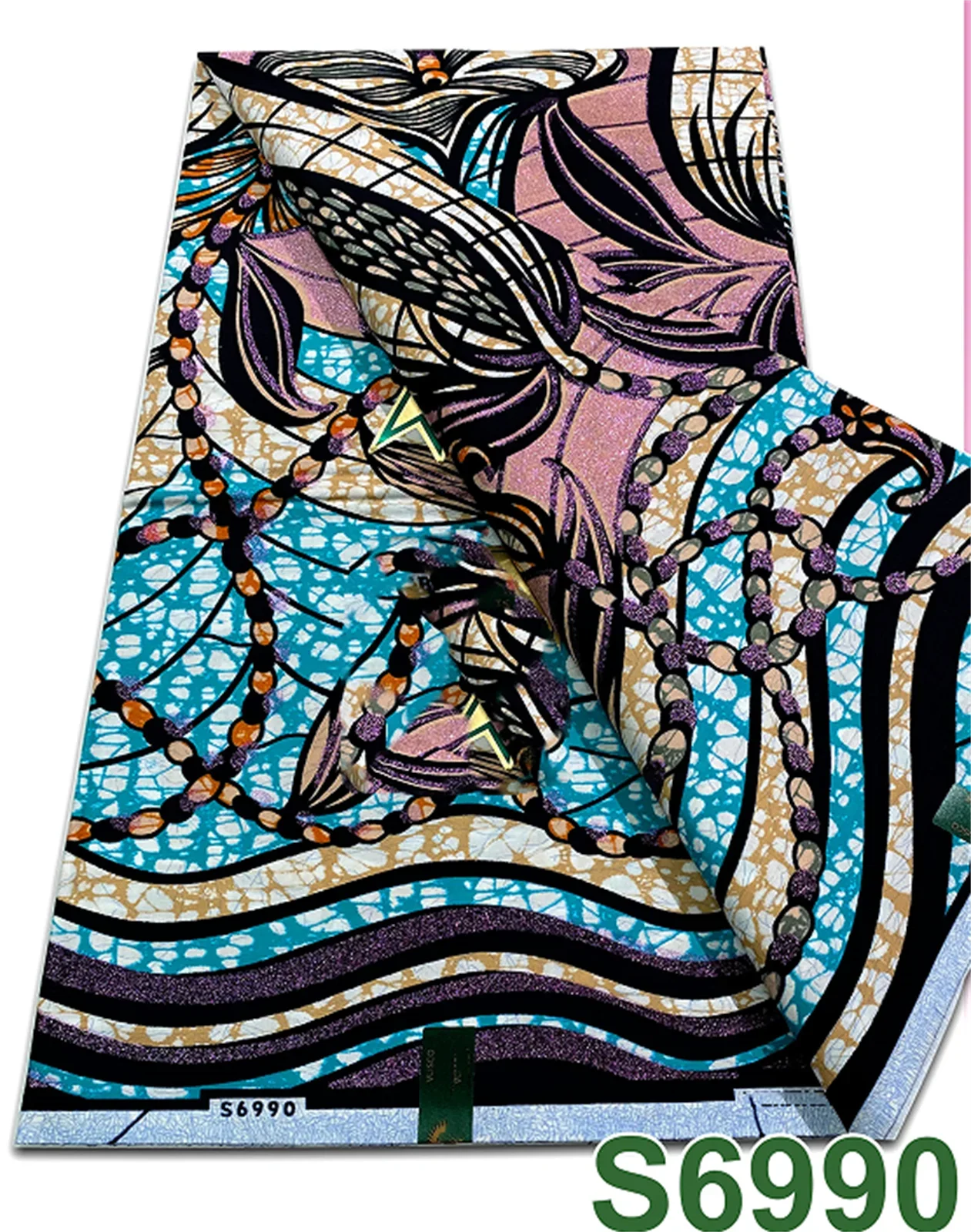 Original African Wax Print Fabric - 6 Yards 100% Cotton Nigerian Ankara Sewing Material