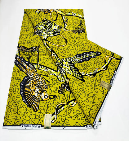 African Real Wax Print Fabric - 100% Cotton Nigerian Ankara Sewing Material for Party Dresses