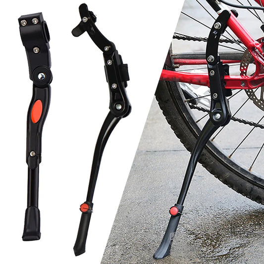 Adjustable Aluminum Kickstand for MTB Road Bicycles - Mountain Bike Support Stand for 24/26/27.5/29/700C - Side Rear Parking Rack