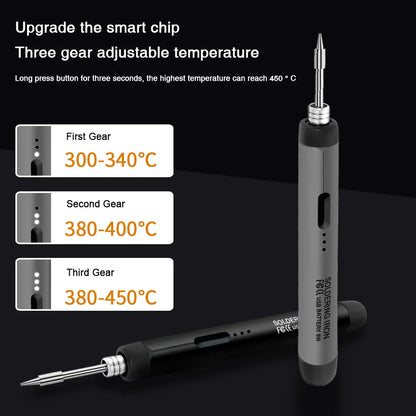 Portable USB Mini Soldering Iron Kit with Type-C Interface, 800mAh Battery, and Adjustable Temperature Control