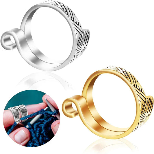 Adjustable Knitting Loop Ring - Webbing Jewelry & Crochet Wool Tool - Sewing Accessory for Yarn Guide