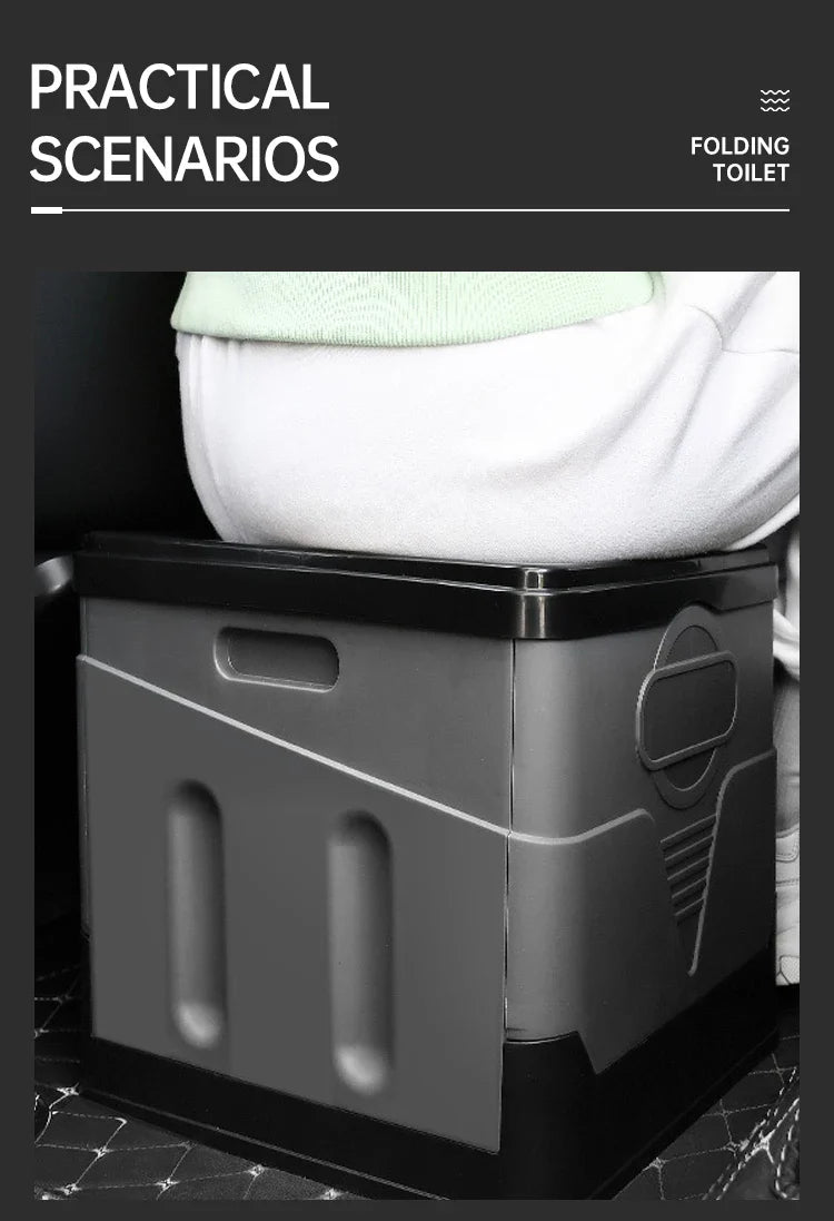 Portable Outdoor Camping Toilet – Odor-Proof Folding Emergency & Multifunctional Travel Toilet