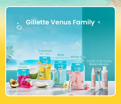 Gillette Venus Olay Manual Razor — 5-Layer Blade with Lubricating Strip & Air Cushion for Women’s Body & Bikini Hair Removal