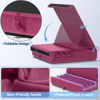KDD Foldable Tablet Pillow Stand – Soft Lap & Desk Holder with Stylus Pocket for iPad Pro