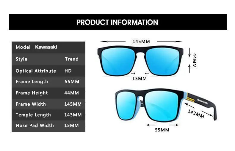 Kawasaki Polarized Fishing Sunglasses – Men & Women Outdoor Sport, Driving Eyewear with UV400 Protection