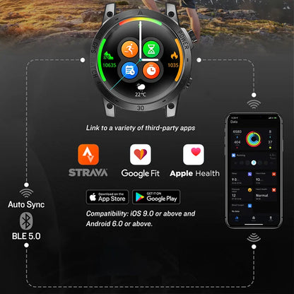 NORTH EDGE 2025 GPS Smartwatch — Men's Sport Watch with HD AMOLED, Altimeter, Barometer & Compass, 50M Water-Resistant