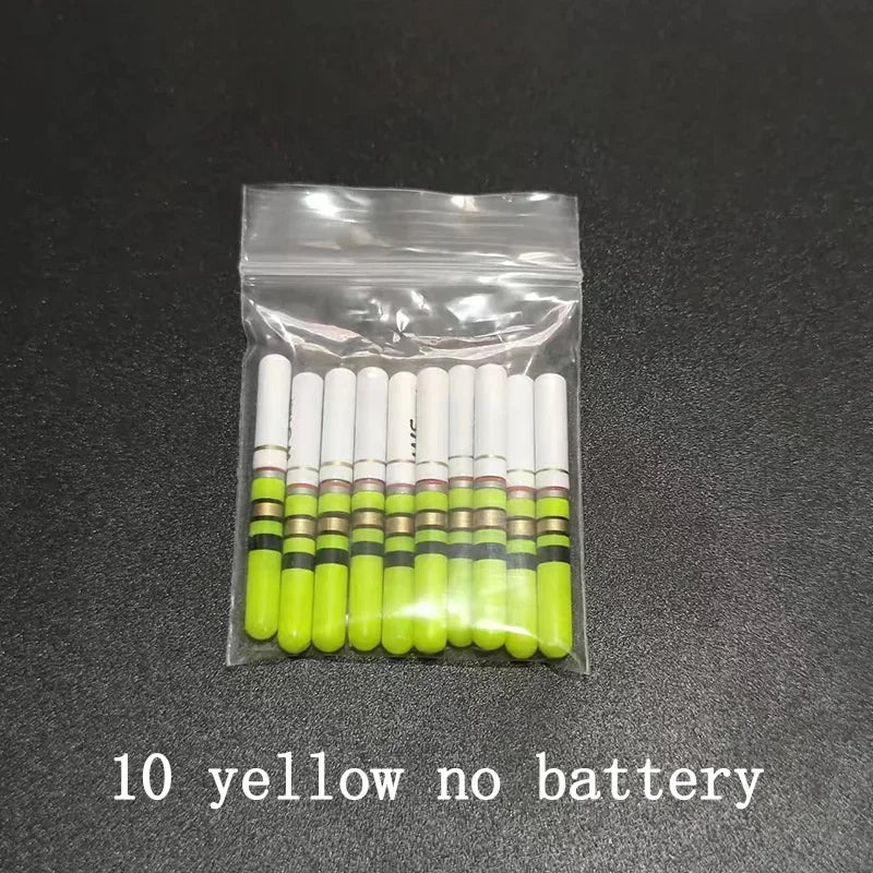 Green & Red LED Lightsticks 10pcs — Luminous Night Fishing Accessory with CR322 Battery