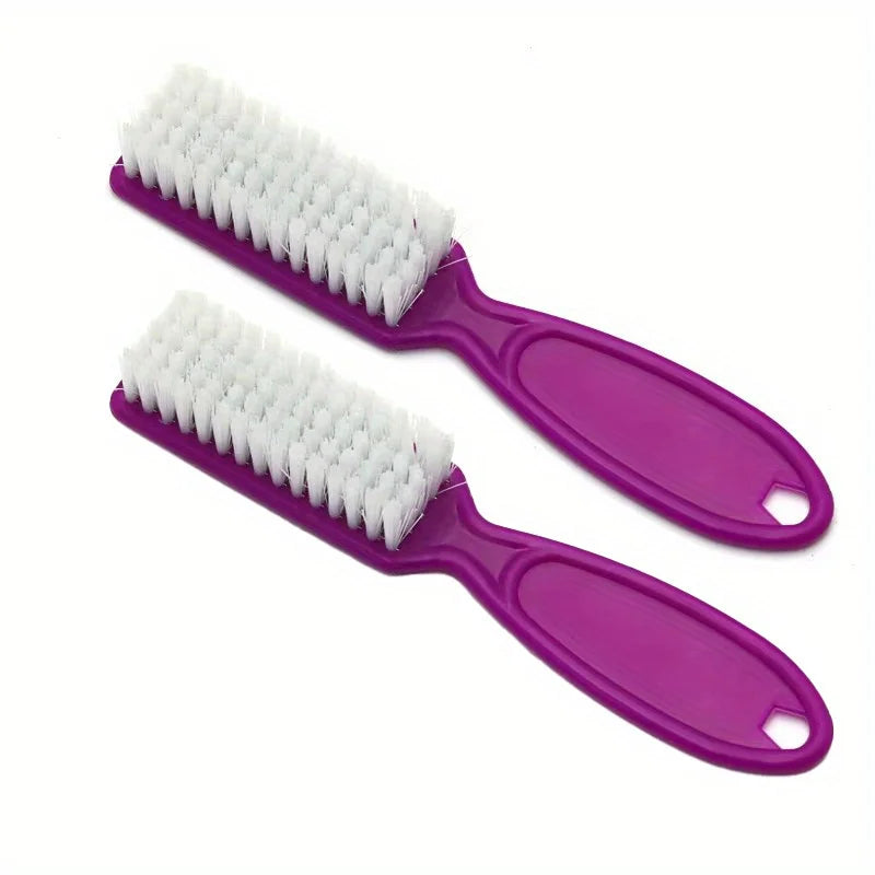 2PCS Nail Brush Set - Soft Plastic Long Handle Cleaning Brushes for Nail Art, Manicure & Dust Removal Care