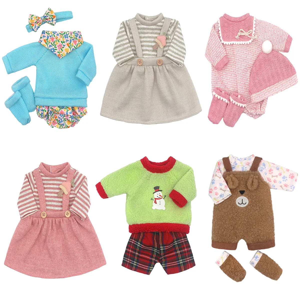 Baby Born Doll Clothes Set – Cute Jumpers, Rompers & Shoes for 13-18 Inch Newborn Dolls, Festival & Birthday Gift