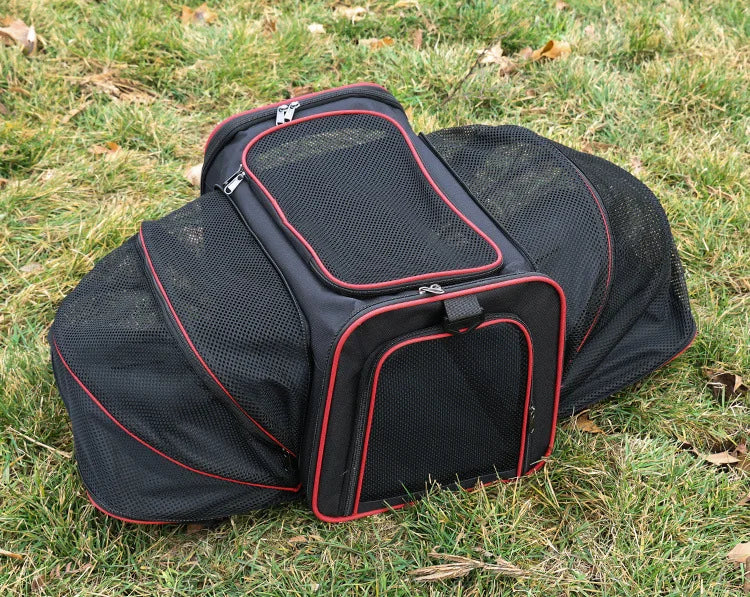 Foldable Pet Carrier Bag – Breathable Mesh Travel Bag for Small Dogs & Cats with Expandable Design