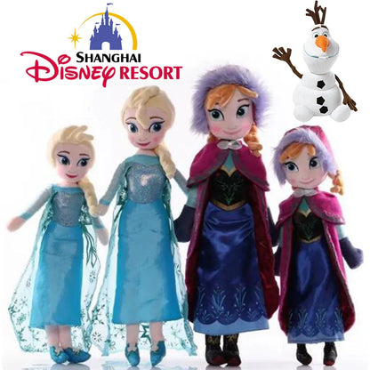 30-50 CM Frozen Anna Elsa Dolls Plush Snow Queen Princess Toy - Soft Stuffed Frozen Toys for Kids, Birthday & Christmas Gift