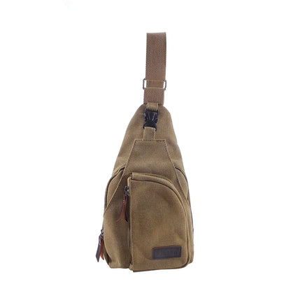 New Men's Vintage Canvas Satchel – Multifunctional Outdoor Small Shoulder Sling Chest Bag