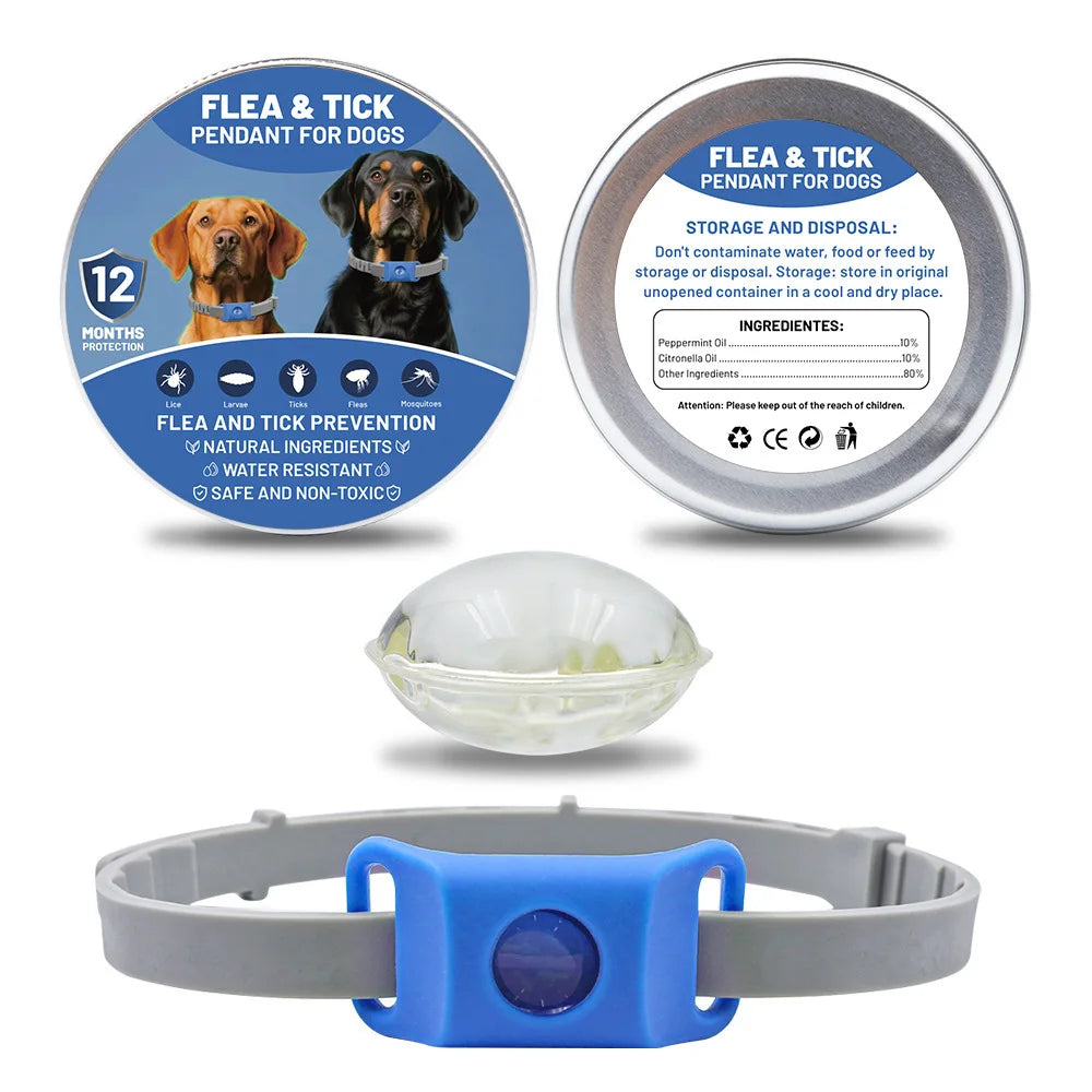 Natural Flea & Tick Repellent Pet Pendant Collar – One Size Fits All Anti-Flea Green Accessory for Dogs & Cats