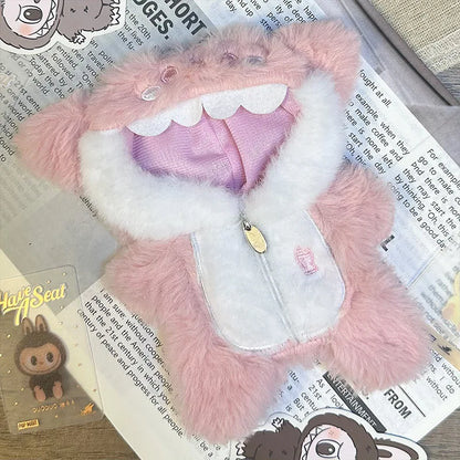 17cm Mini Plush Doll Clothes – Cute Animal-Style DIY Outfit Accessories for Labubu Dolls