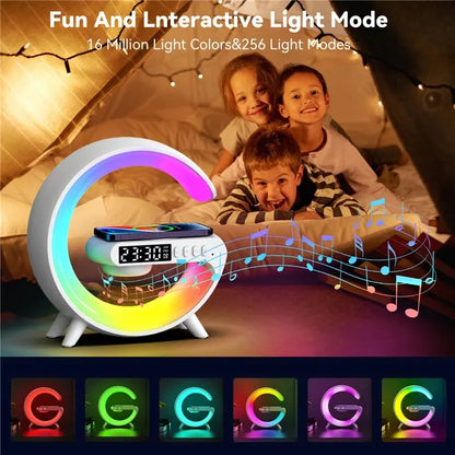 Mini Multifunction Wireless Charger - Fast Charging Pad with Speaker, TF Slot, RGB Night Light for iPhone, Samsung, Xiaomi, Huawei