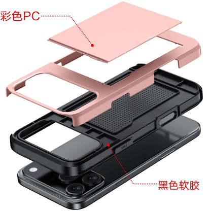 iPhone Case with Wallet & Card Holder — Shockproof Protective Cover for iPhone 17, 16, 15, 14, 13, 12, 11 Pro Max & Mini Models